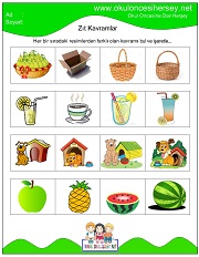 Farklı Zıt Kavramı Bulme çalışmaları